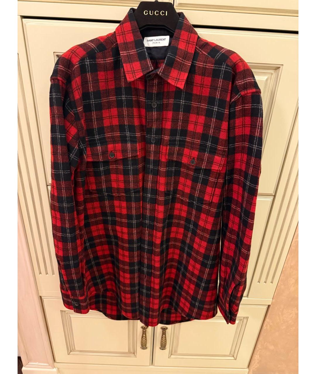 SAINT LAURENT Красная шерстяная рубашка, фото 2