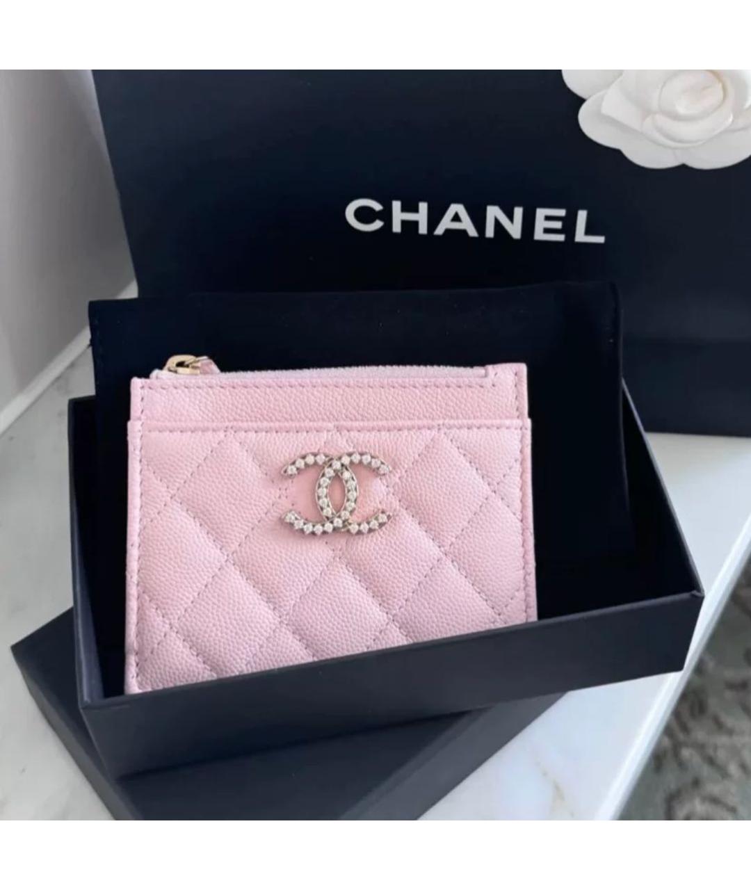 CHANEL Розовый кожаный кардхолдер, фото 2