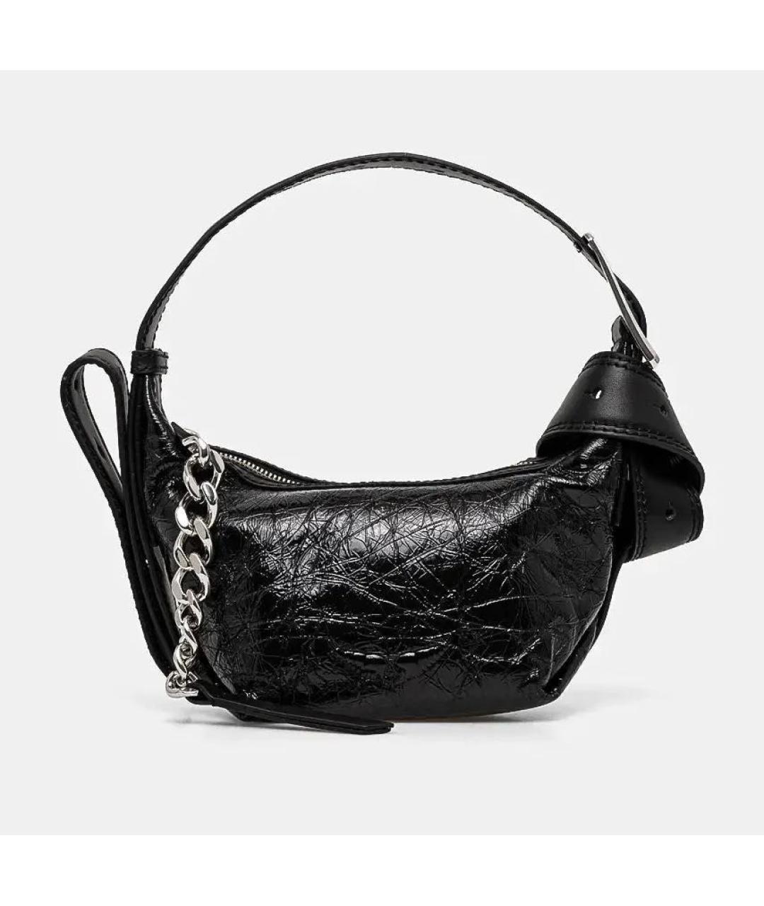 ZADIG & VOLTAIRE Черная сумка через плечо из лакированной кожи, фото 9