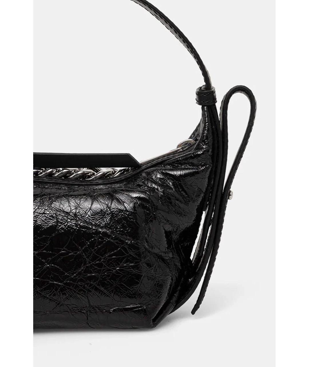 ZADIG & VOLTAIRE Черная сумка через плечо из лакированной кожи, фото 3