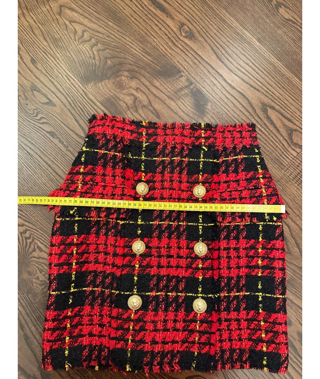 BALMAIN Мульти твидовая юбка мини, фото 5