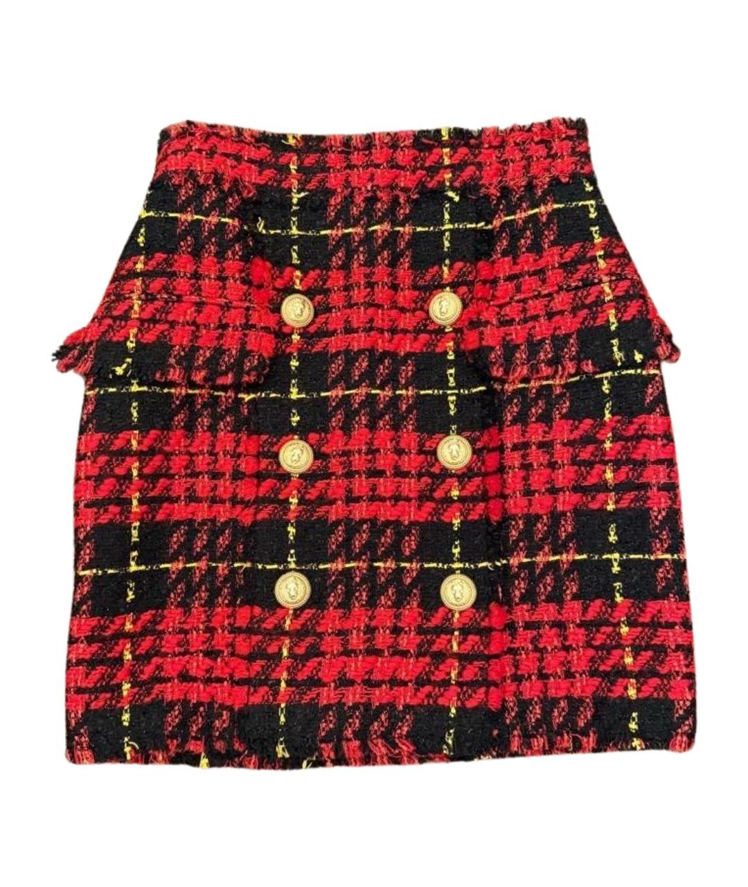 BALMAIN Мульти твидовая юбка мини, фото 1