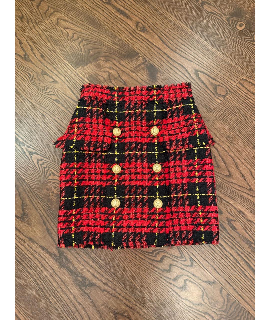 BALMAIN Мульти твидовая юбка мини, фото 7