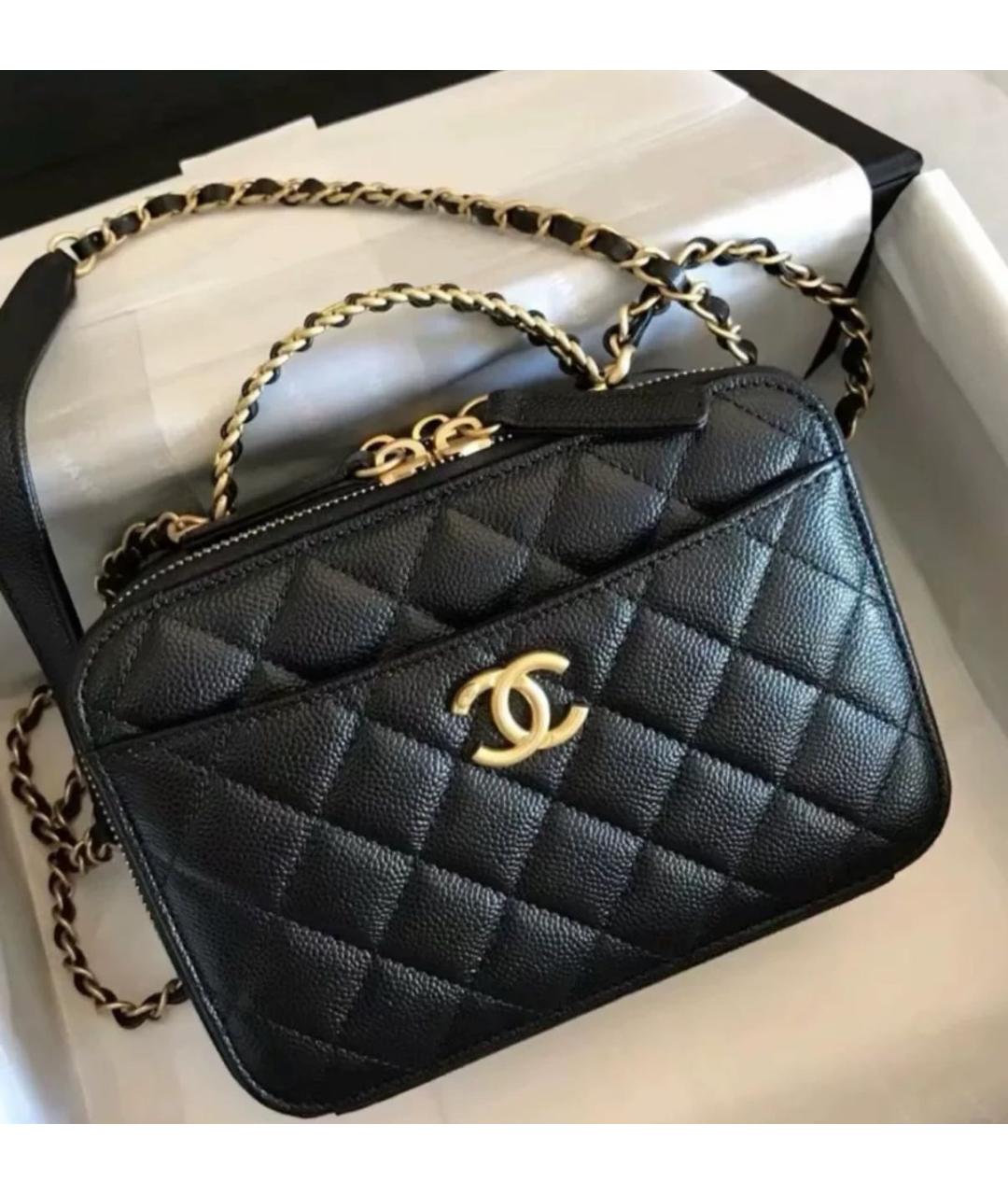 CHANEL Черная кожаная сумка через плечо, фото 5