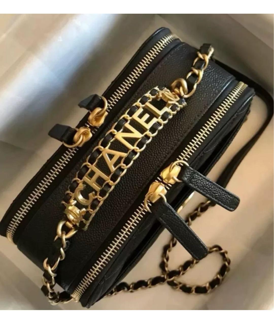 CHANEL Черная кожаная сумка через плечо, фото 2