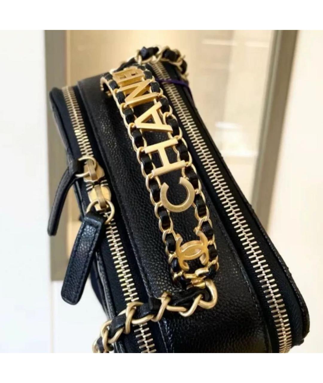 CHANEL Черная кожаная сумка через плечо, фото 3