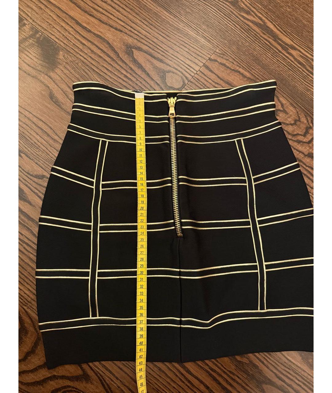 BALMAIN Черная вискозная юбка мини, фото 3