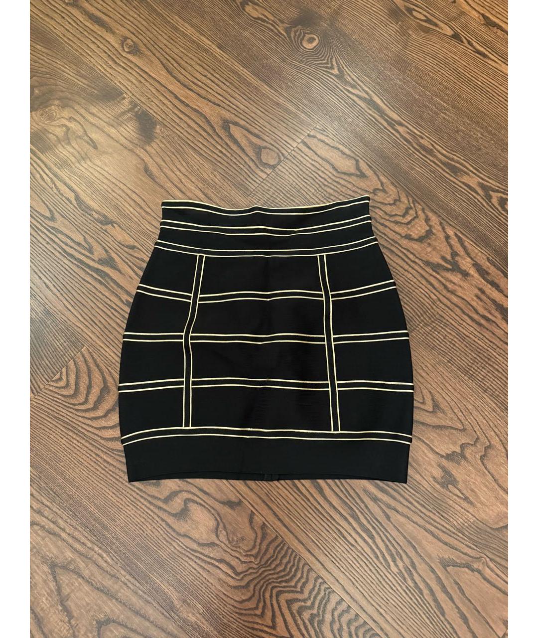 BALMAIN Черная вискозная юбка мини, фото 6