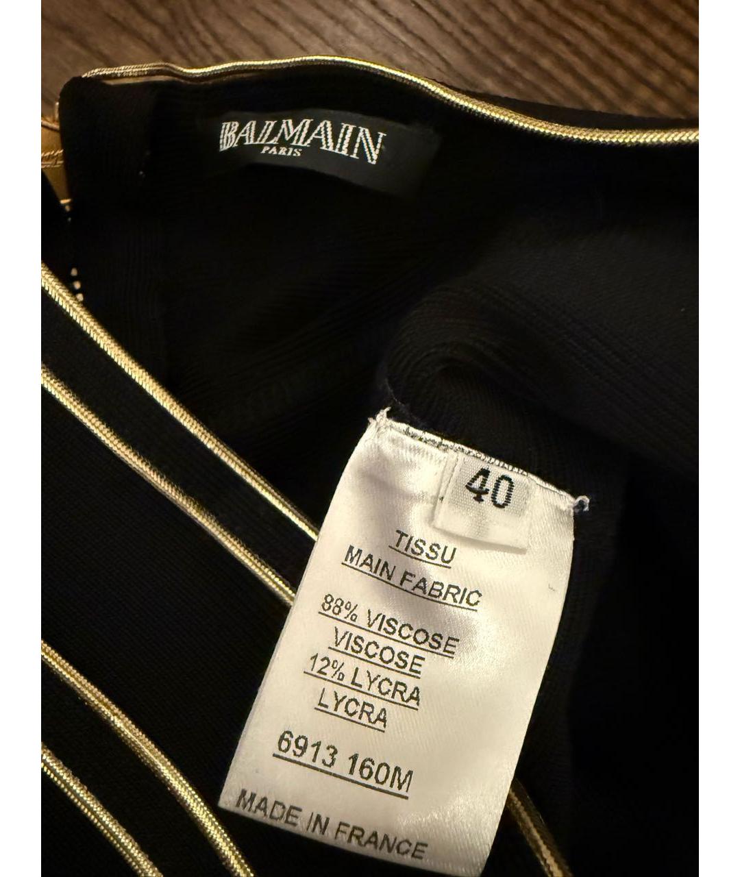 BALMAIN Черная вискозная юбка мини, фото 2