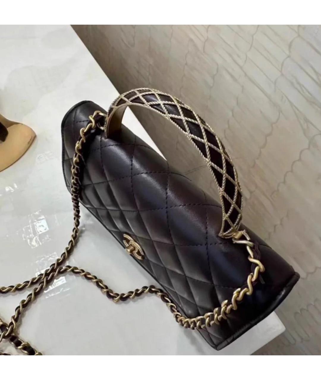 CHANEL Черная кожаная сумка через плечо, фото 3