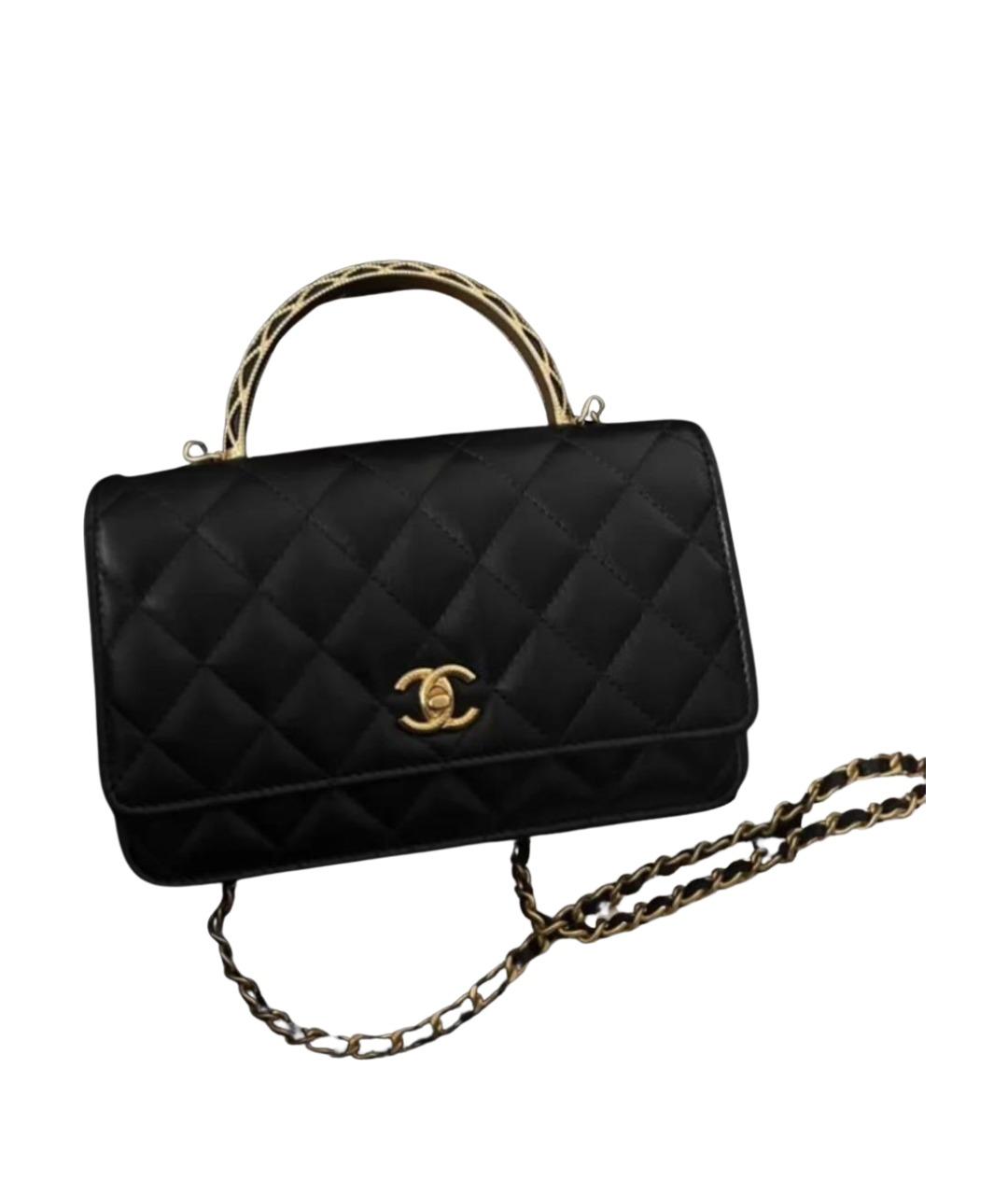 CHANEL Черная кожаная сумка через плечо, фото 1