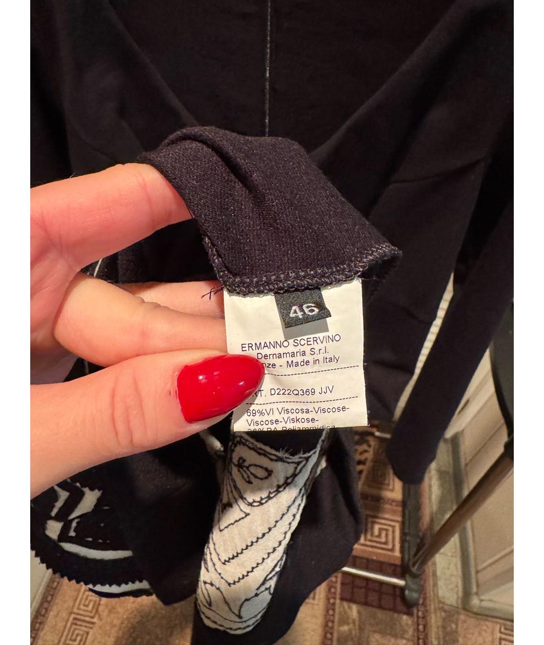 ERMANNO SCERVINO Черное вискозное повседневное платье, фото 5