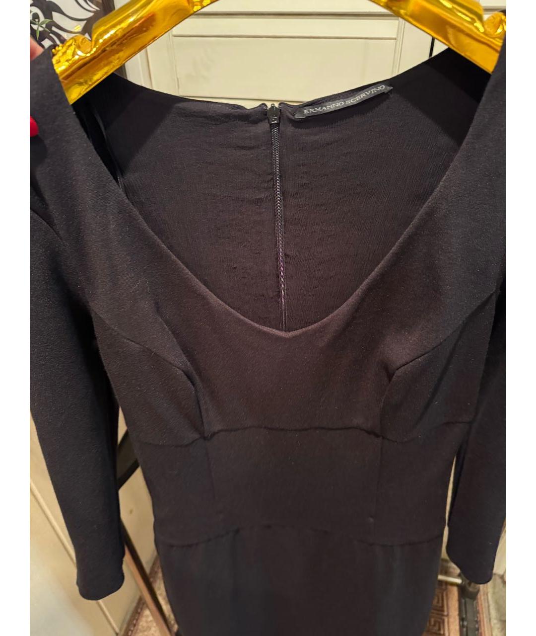 ERMANNO SCERVINO Черное вискозное повседневное платье, фото 7