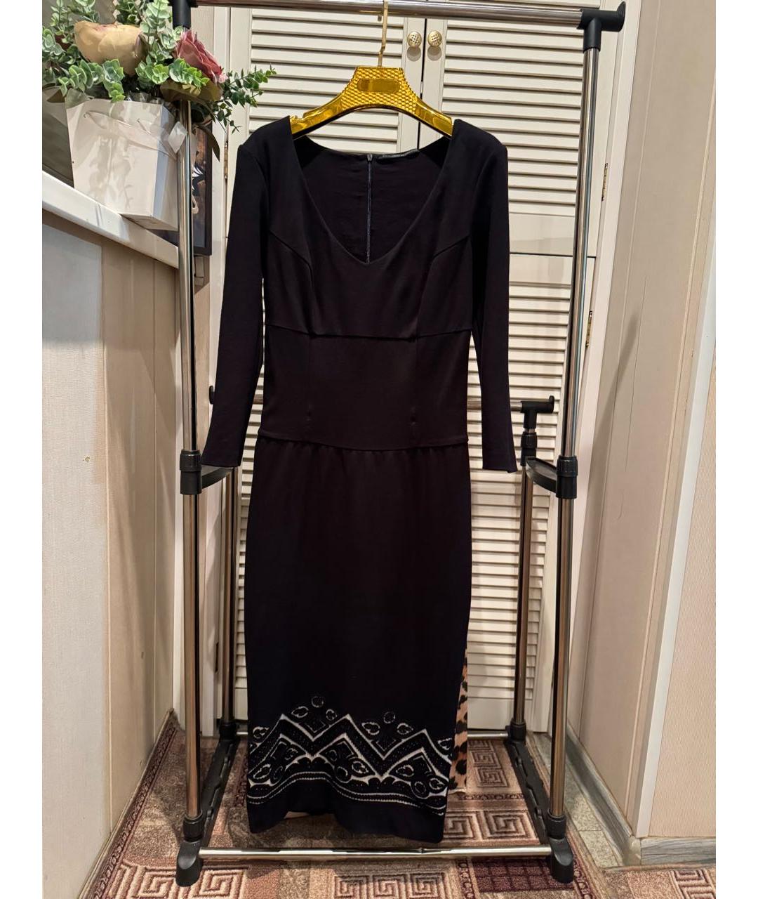 ERMANNO SCERVINO Черное вискозное повседневное платье, фото 8