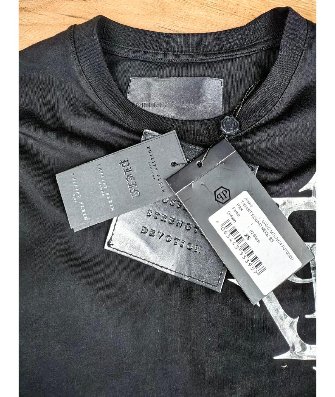 PHILIPP PLEIN Черная хлопковая футболка, фото 4