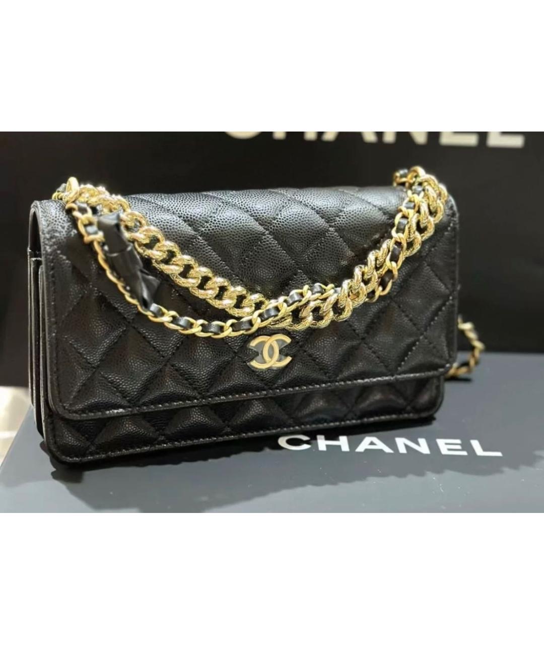 CHANEL Черная кожаная сумка через плечо, фото 5
