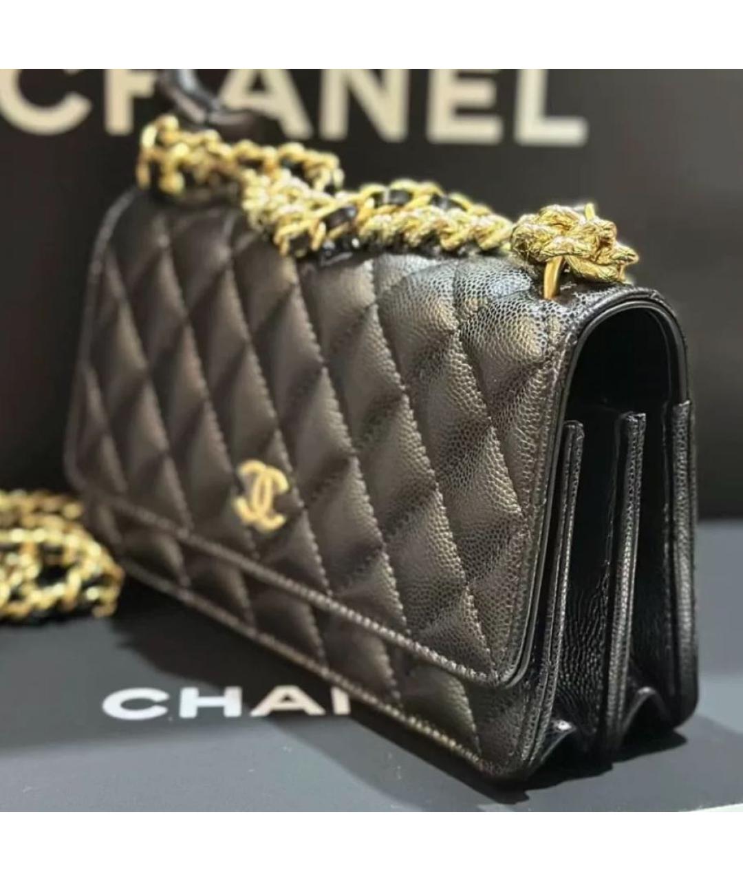 CHANEL Черная кожаная сумка через плечо, фото 3