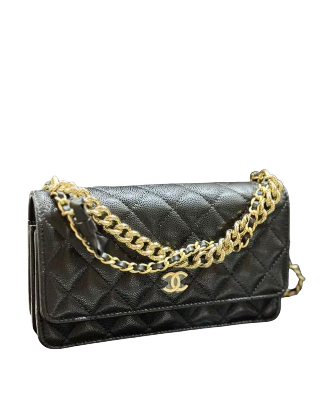 CHANEL Черная кожаная сумка через плечо, фото 1