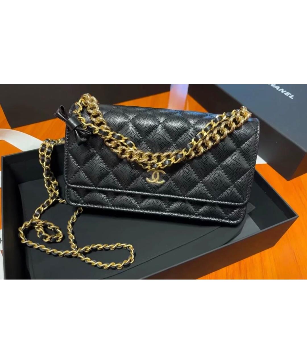 CHANEL Черная кожаная сумка через плечо, фото 2