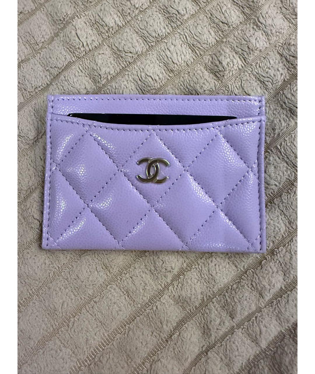 CHANEL Фиолетовый кожаный кардхолдер, фото 2
