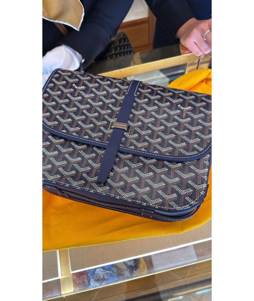 GOYARD Темно-синяя кожаная сумка на плечо, фото 8