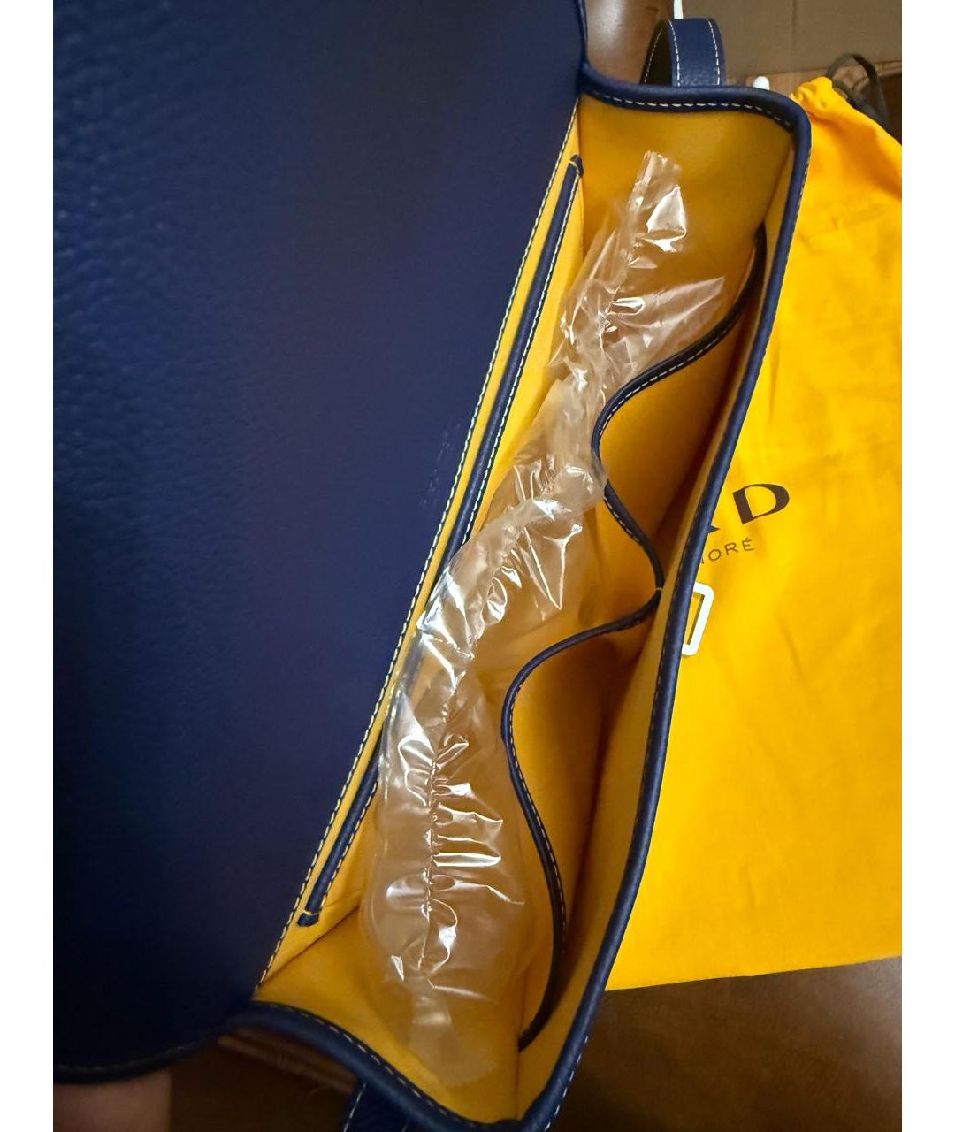 GOYARD Темно-синяя кожаная сумка на плечо, фото 6