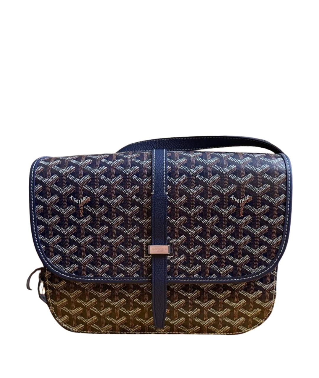 GOYARD Темно-синяя кожаная сумка на плечо, фото 1