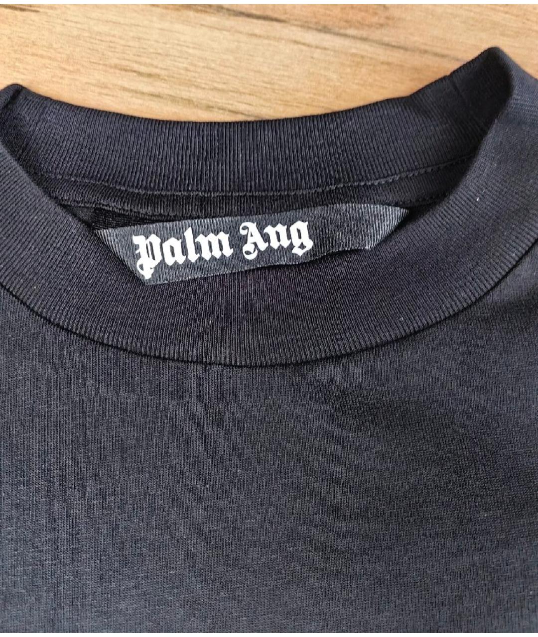 PALM ANGELS Черная хлопковая футболка, фото 4