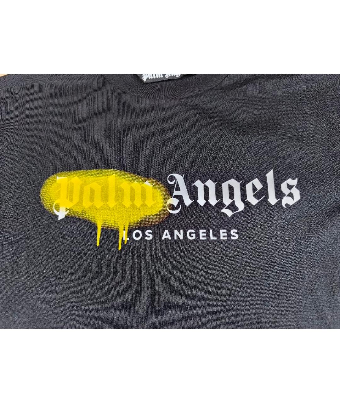 PALM ANGELS Черная хлопковая футболка, фото 3