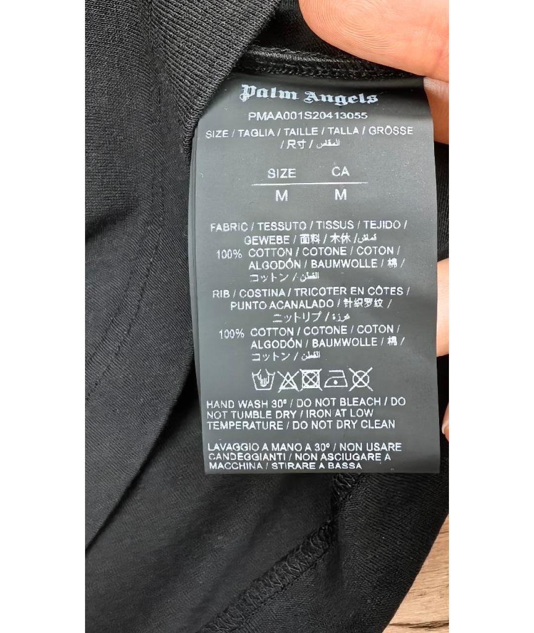 PALM ANGELS Черная хлопковая футболка, фото 5