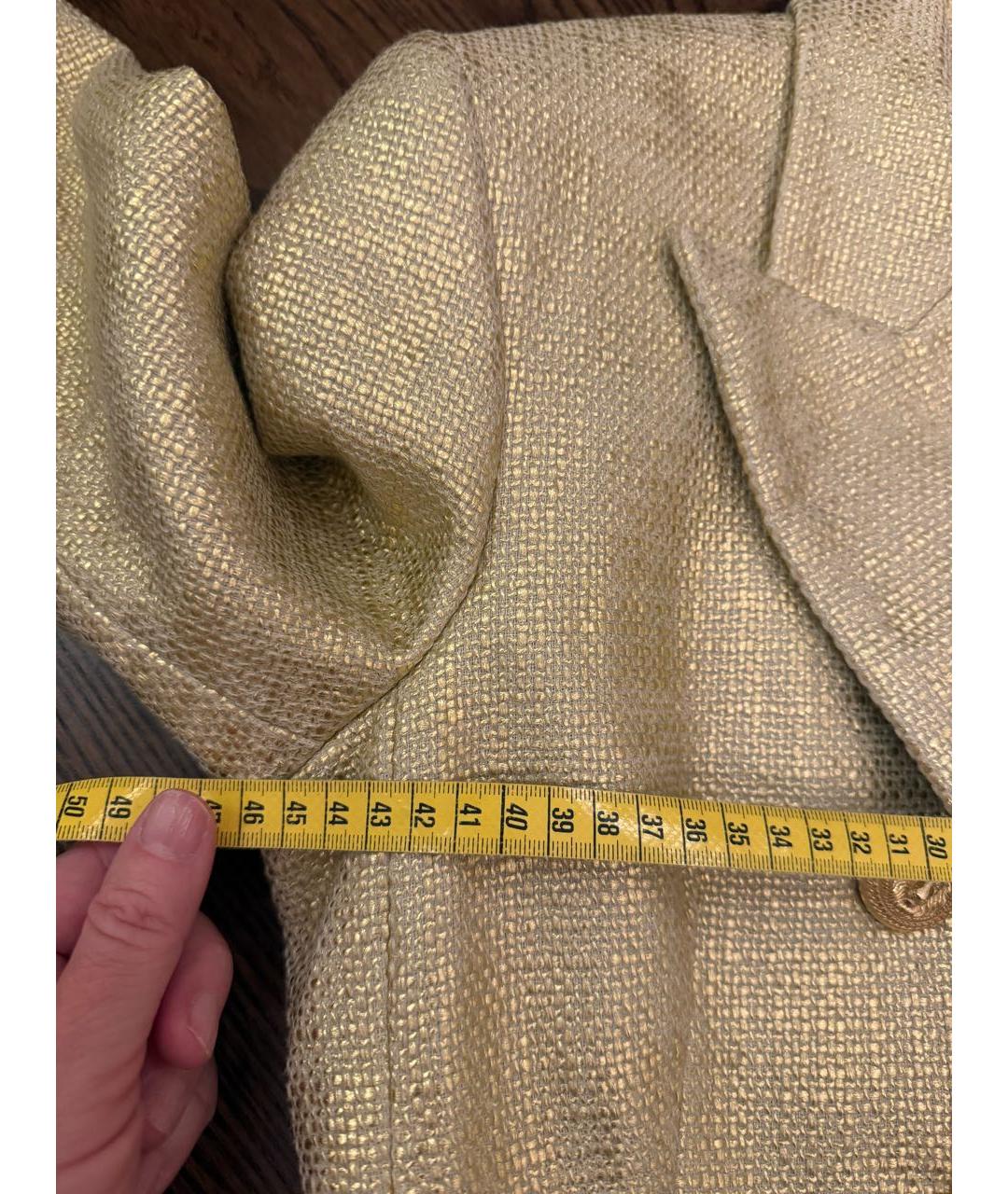 BALMAIN Золотой твидовый жакет/пиджак, фото 5