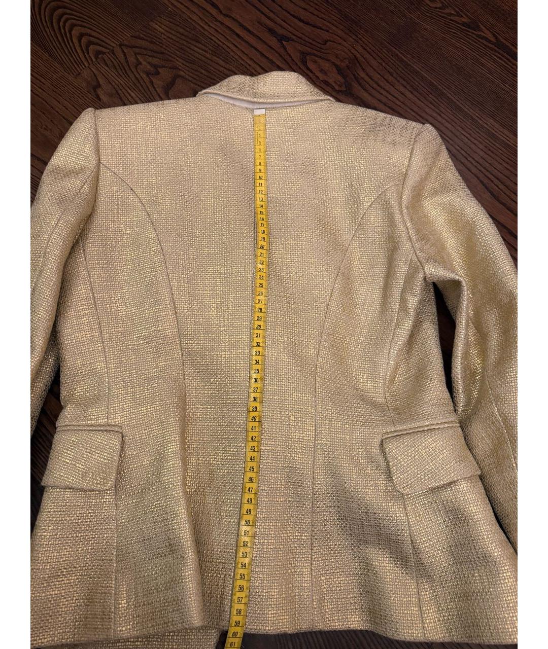 BALMAIN Золотой твидовый жакет/пиджак, фото 6