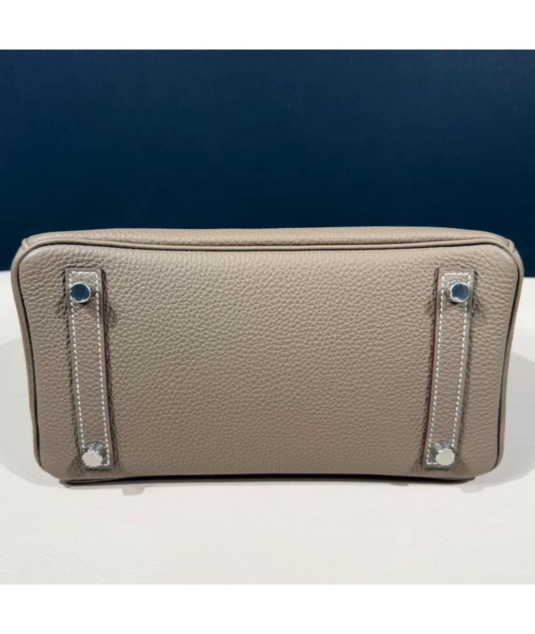 HERMES Бежевая кожаная сумка с короткими ручками, фото 5