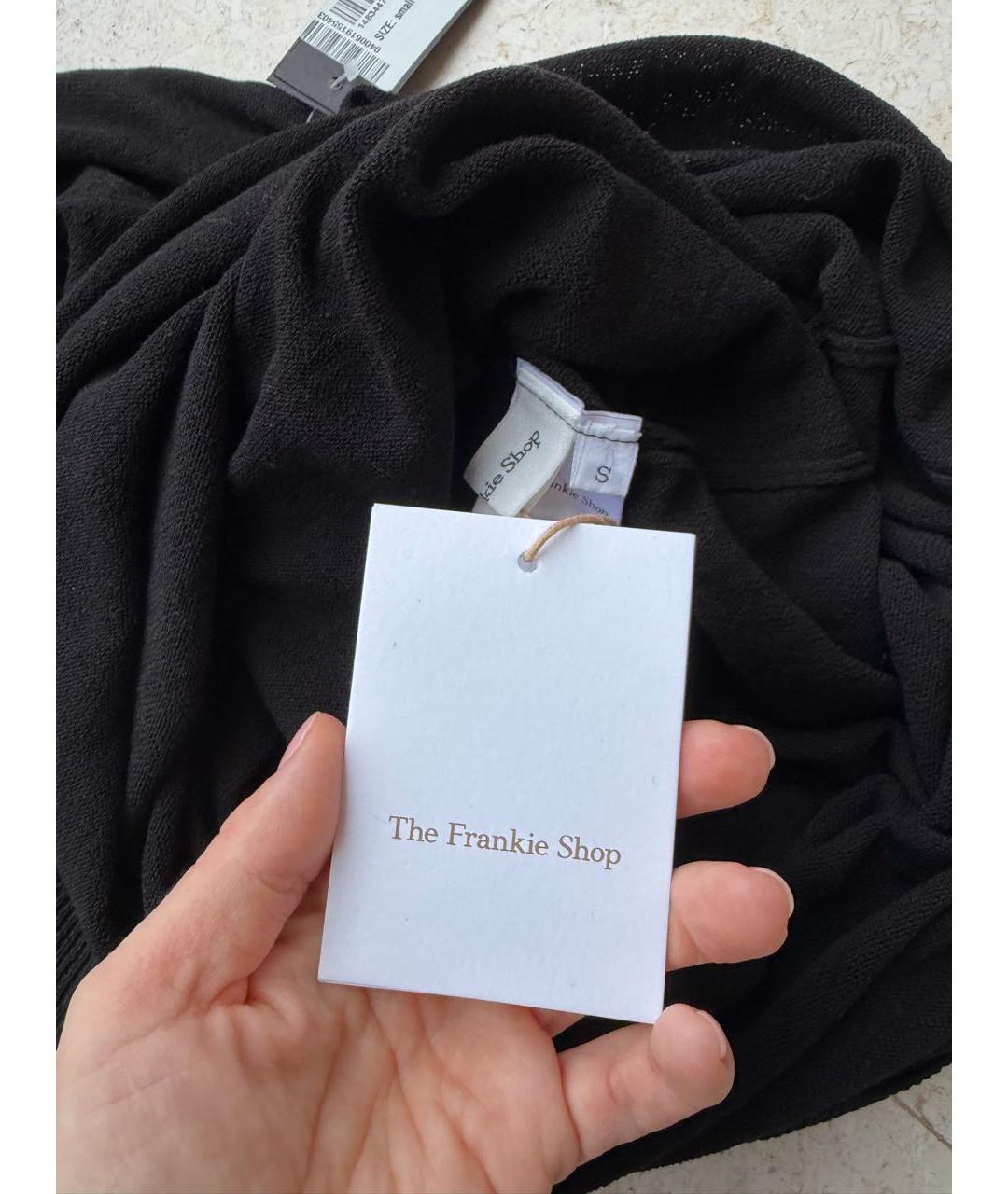 THE FRANKIE SHOP Черное хлопковое коктейльное платье, фото 8