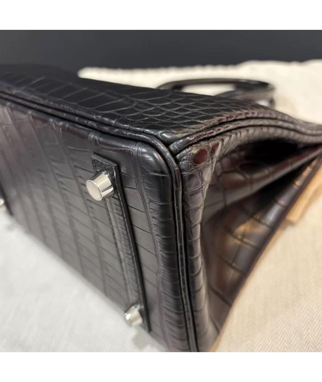 HERMES Черная кожаная сумка с короткими ручками, фото 5