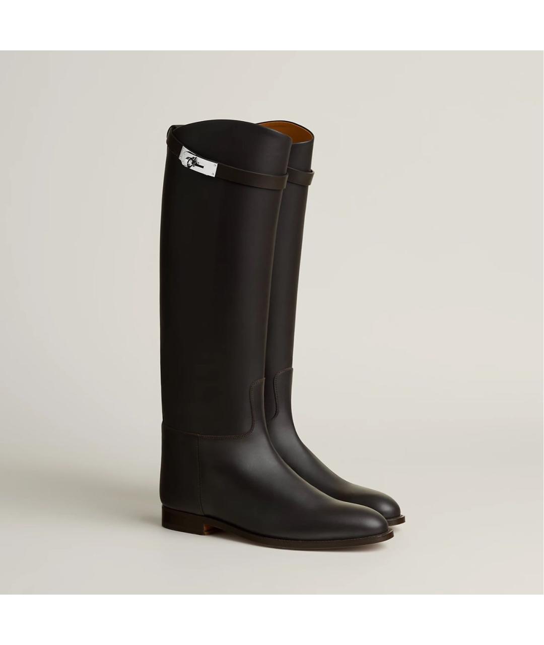 HERMES Коричневые кожаные сапоги, фото 2