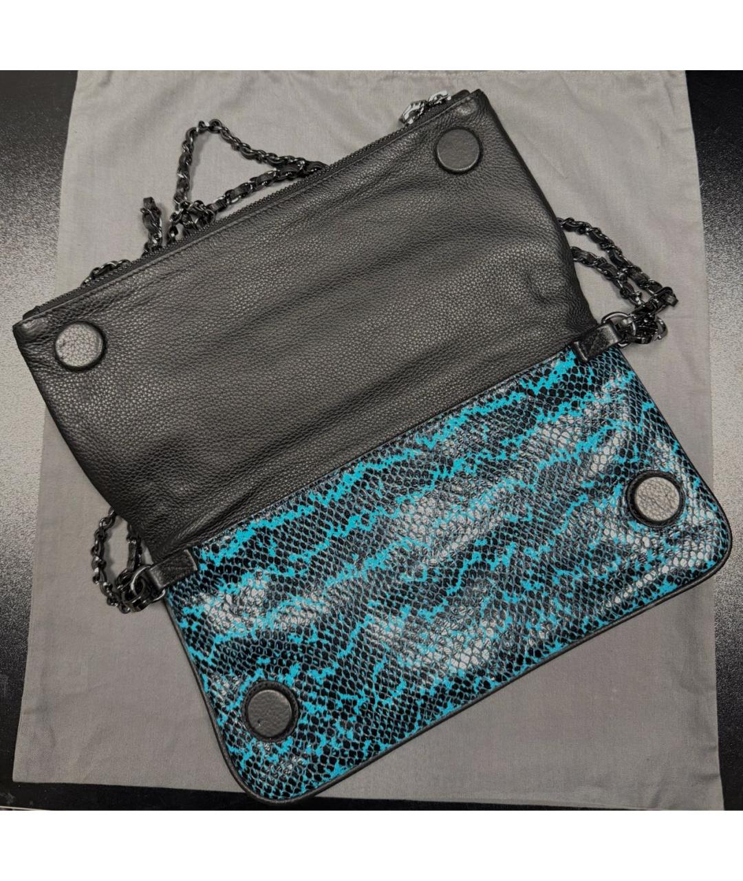 ZADIG & VOLTAIRE Бирюзовая кожаная сумка через плечо, фото 7