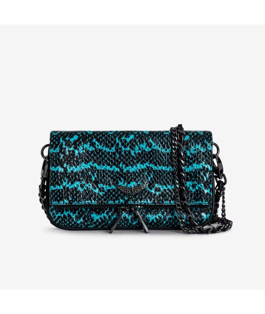 ZADIG & VOLTAIRE Бирюзовая кожаная сумка через плечо, фото 8