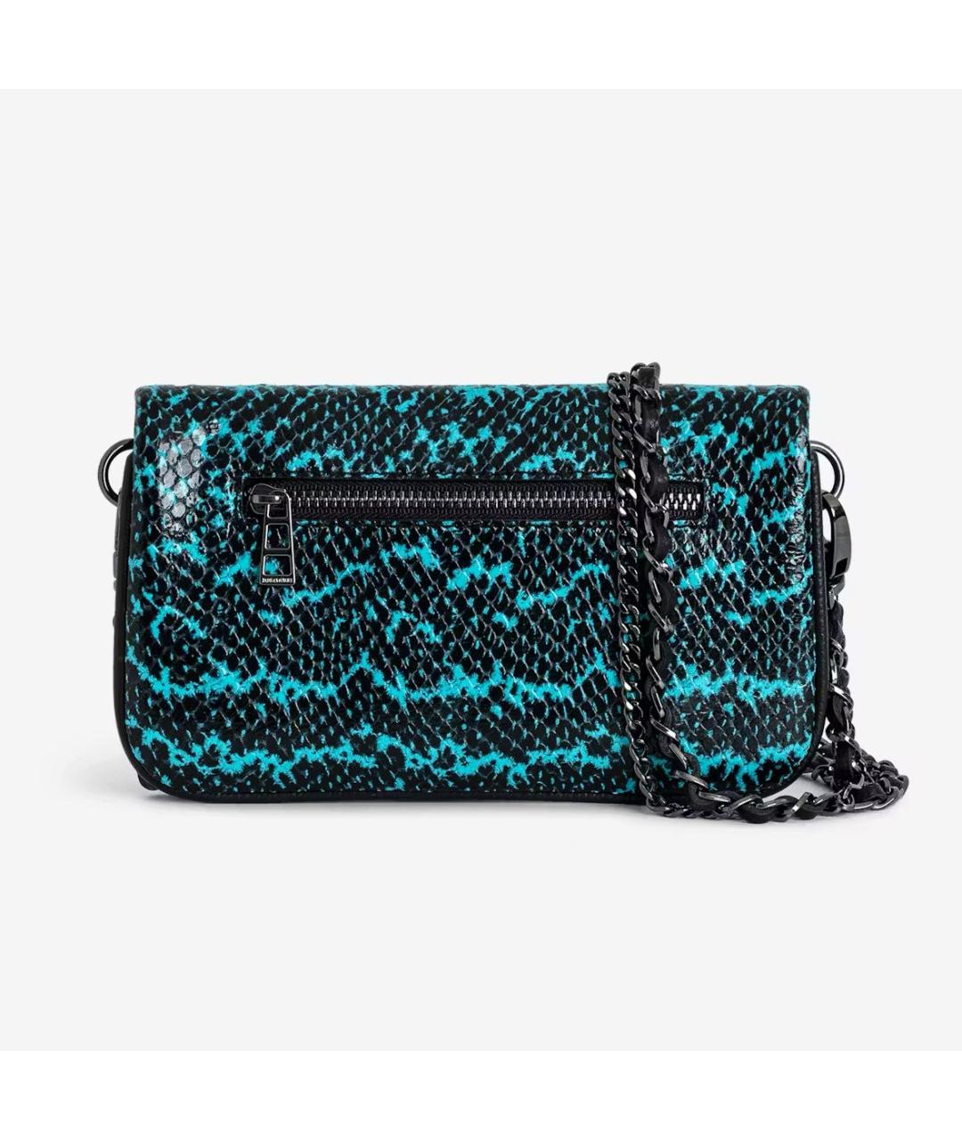 ZADIG & VOLTAIRE Бирюзовая кожаная сумка через плечо, фото 3
