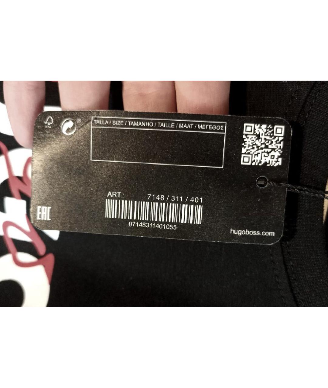 HUGO BOSS Черная хлопковая футболка, фото 7