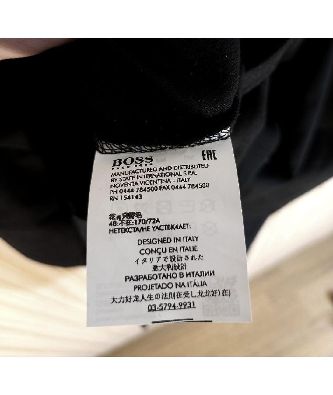 HUGO BOSS Черная хлопковая футболка, фото 5