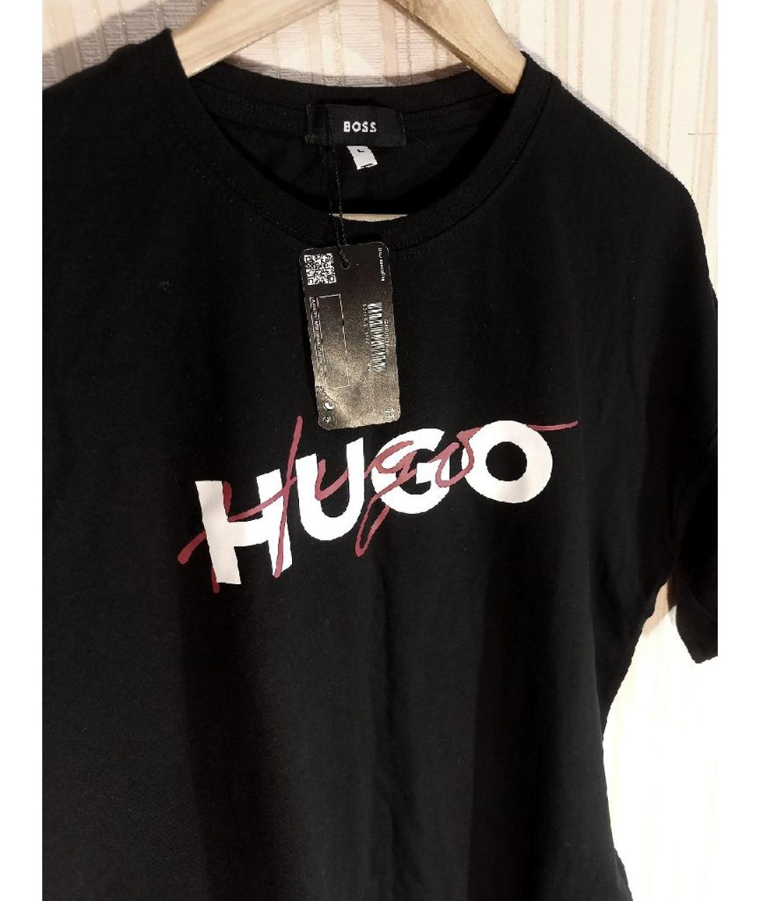 HUGO BOSS Черная хлопковая футболка, фото 3