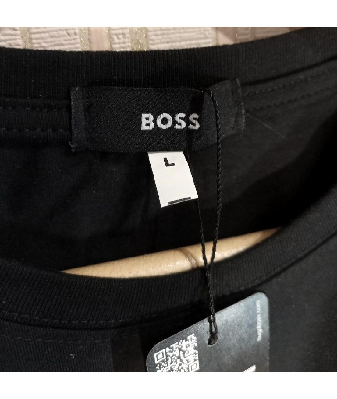 HUGO BOSS Черная хлопковая футболка, фото 4