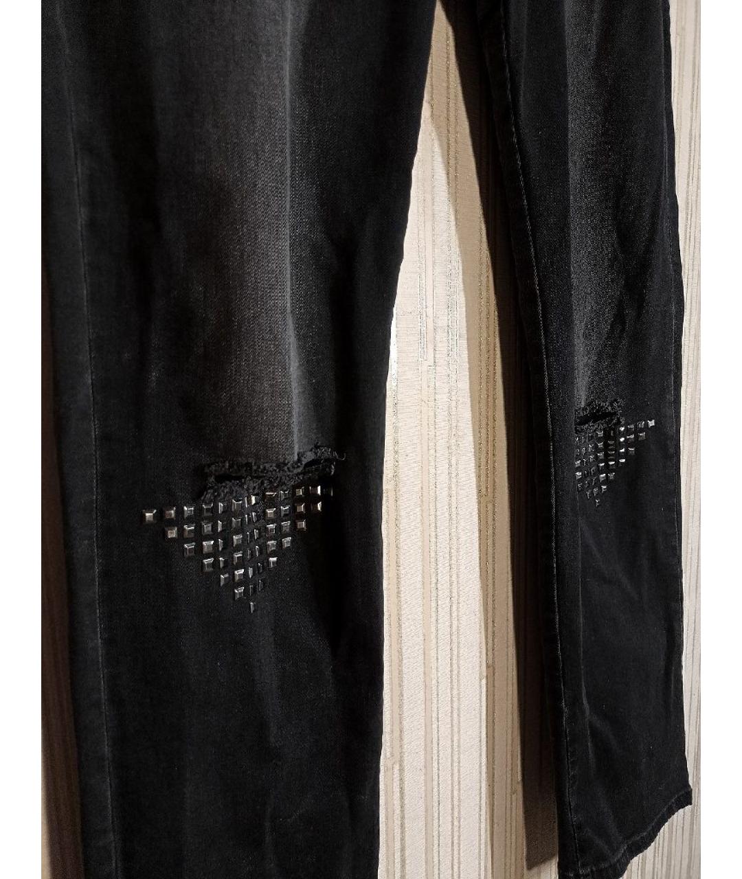 PHILIPP PLEIN Черные хлопковые прямые джинсы, фото 3