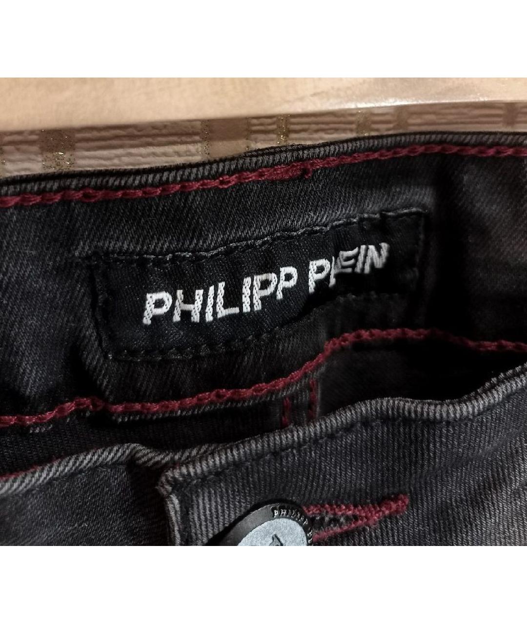 PHILIPP PLEIN Черные хлопковые прямые джинсы, фото 5