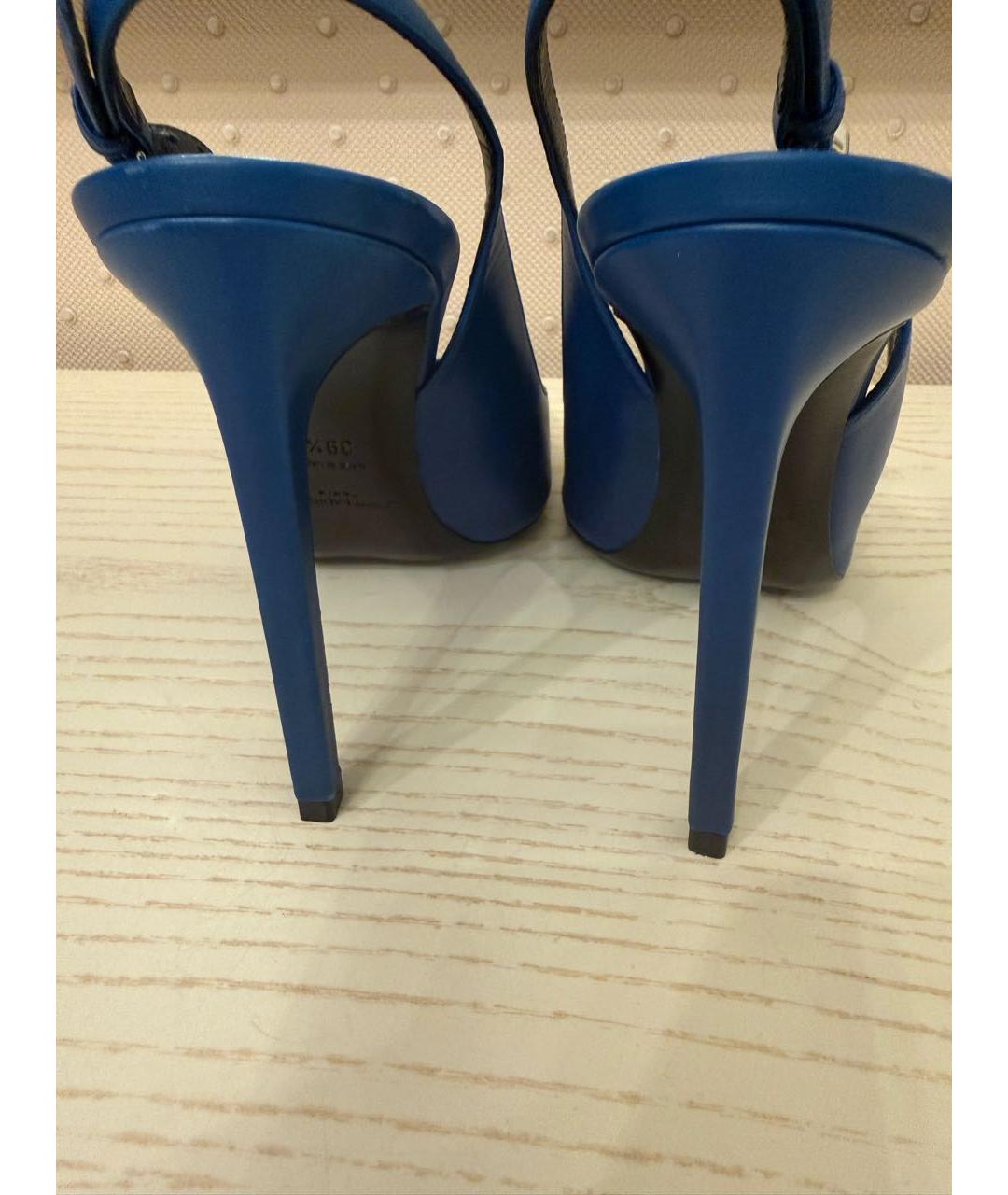 SAINT LAURENT Синие кожаные туфли, фото 7