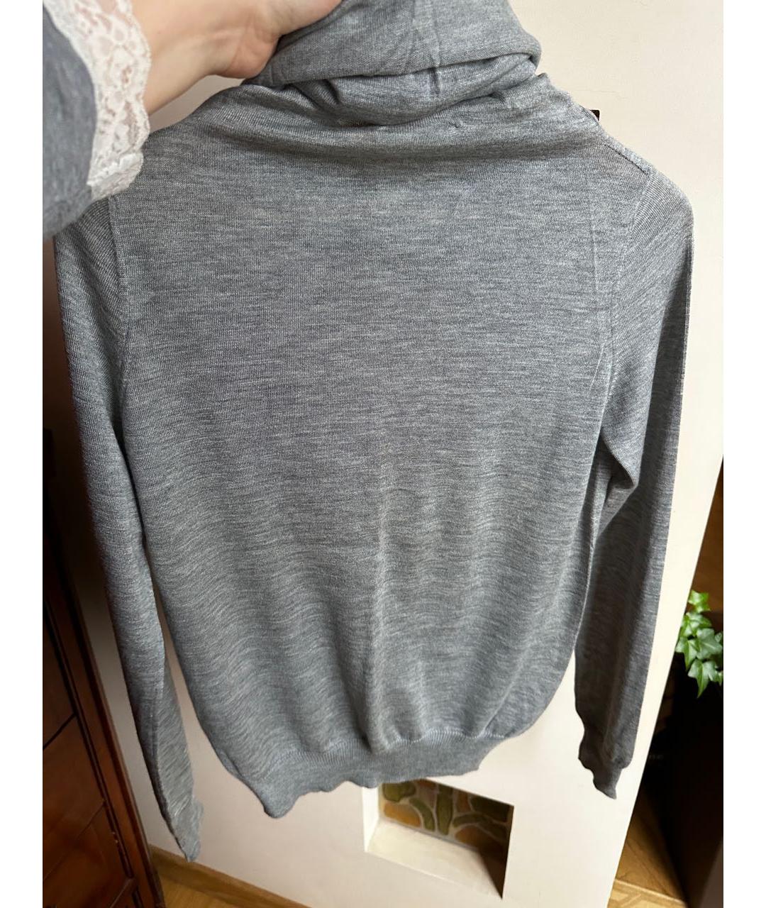 JIL SANDER Серая шерстяная водолазка, фото 2