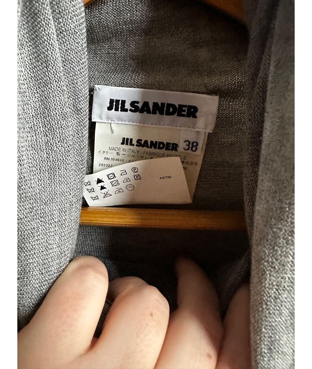 JIL SANDER Серая шерстяная водолазка, фото 4