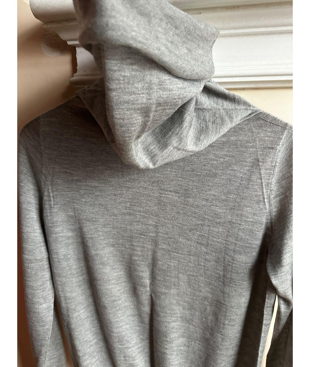 JIL SANDER Серая шерстяная водолазка, фото 3