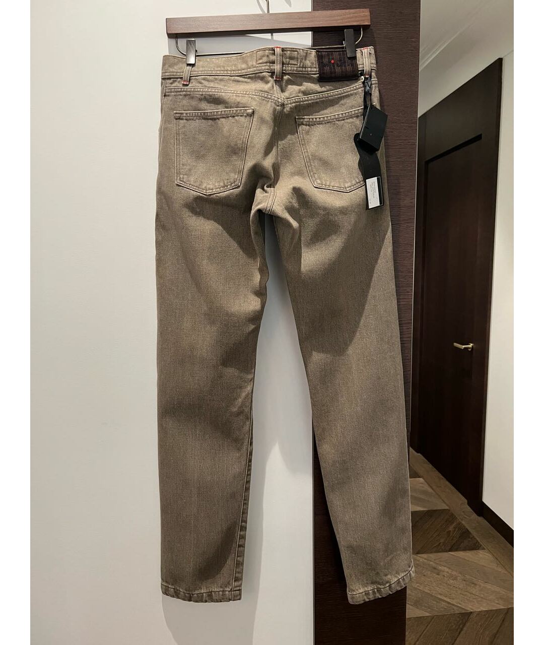 KITON Коричневые прямые джинсы, фото 2